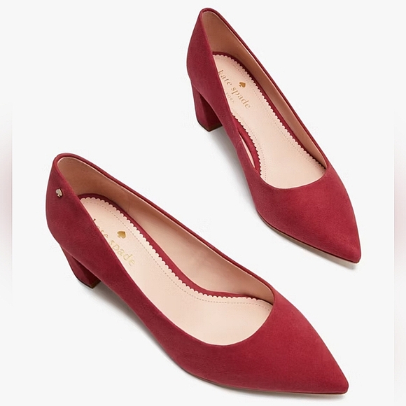 kate spade Shoes - Kate Spade "Moulin" Fuschia Suede Pumps Block Heel Designer | Women's Size 7B